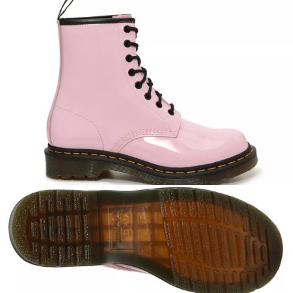 Dr. Martens Pink Leather Women's Boots 1460